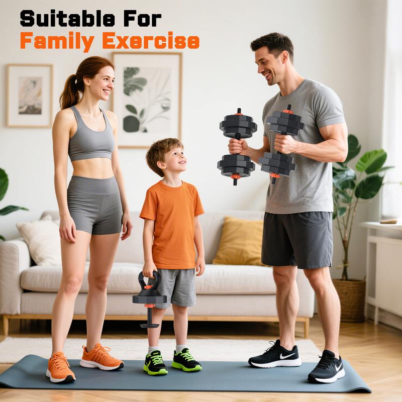Bearbro 5 in 1 Iron Sand Mixture Adjustable Dumbbell Set, Free Weights Set with Connector, Used as Barbell, Kettlebells, Push up Stand for Home Workouts,Dealsforyoudays