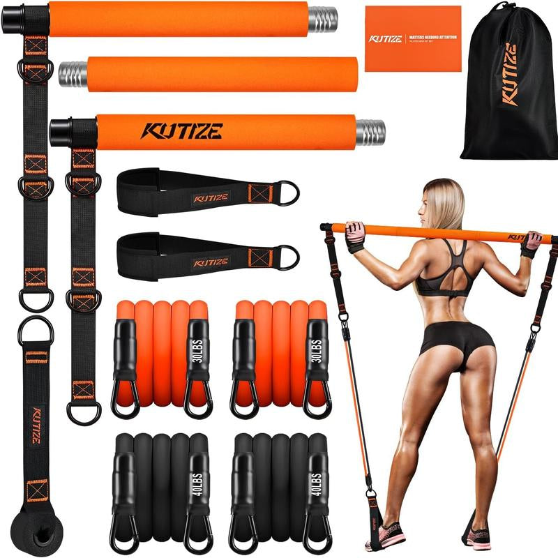 Ultimate Pilates Bar Kit with Resistance Bands - Versatile Home Gym Equipment for Full-Body Workouts, Perfect Christmas Gift for Fitness Enthusiasts!