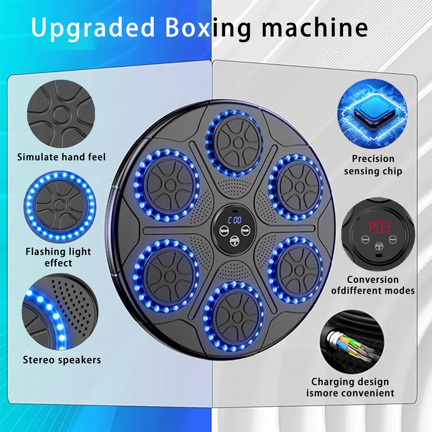 Smart Bluetooth Music Boxing Machine – Wall-Mounted Electronic Punch Trainer for Home Gym & Fun Fitness Workouts