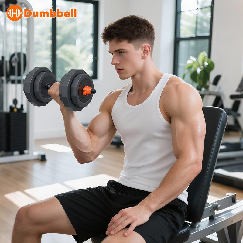 Bearbro 5 in 1 Iron Sand Mixture Adjustable Dumbbell Set, Free Weights Set with Connector, Used as Barbell, Kettlebells, Push up Stand for Home Workouts,Dealsforyoudays