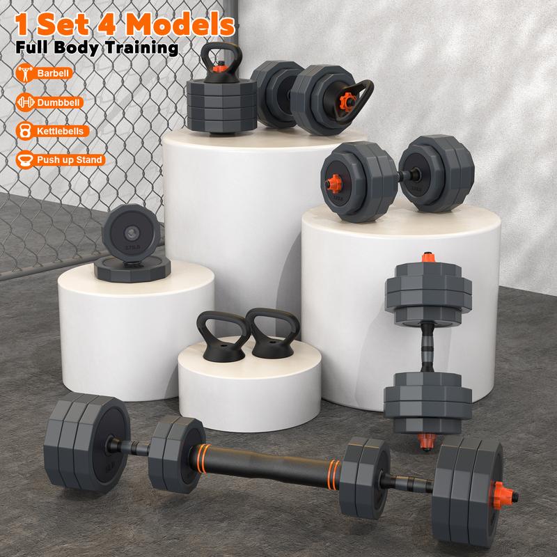 Bearbro 5 in 1 Iron Sand Mixture Adjustable Dumbbell Set, Free Weights Set with Connector, Used as Barbell, Kettlebells, Push up Stand for Home Workouts,Dealsforyoudays
