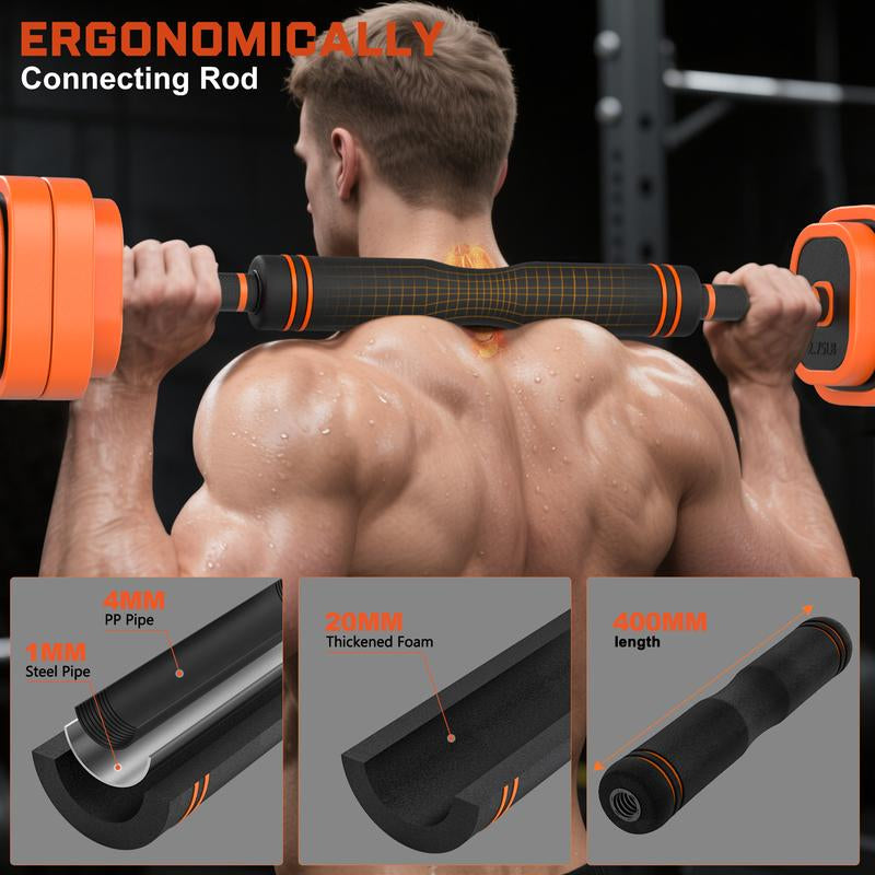 Bearbro 45/65/85Lbs Adjustable Dumbbells Set, 4 in 1 Free Weights Dumbbells Set with Connector Used as Dumbbell, Barbell, Push up Stand, Kettlebells for Home Gym Exercises,Dealsforyoudays
