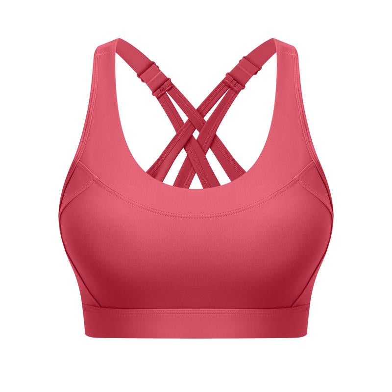 High Impact Sports Bra for Women – High Support Molded Cups, Adjustable Straps & Back Closure, Cross, Workout & Running Bra