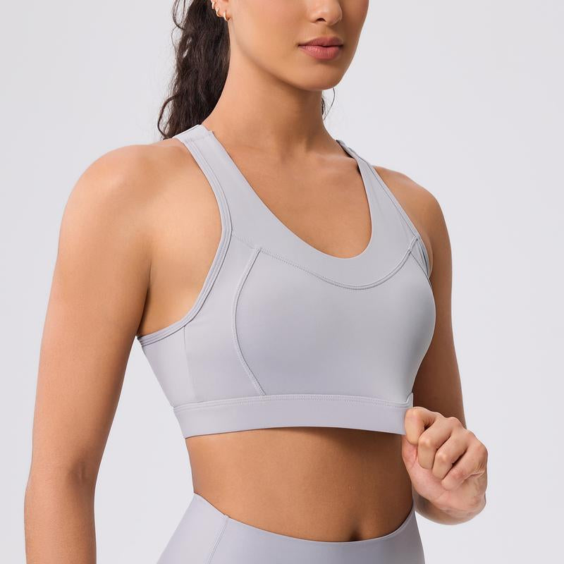 High Impact Sports Bra for Women – High Support Molded Cups, Adjustable Straps & Back Closure, Cross, Workout & Running Bra