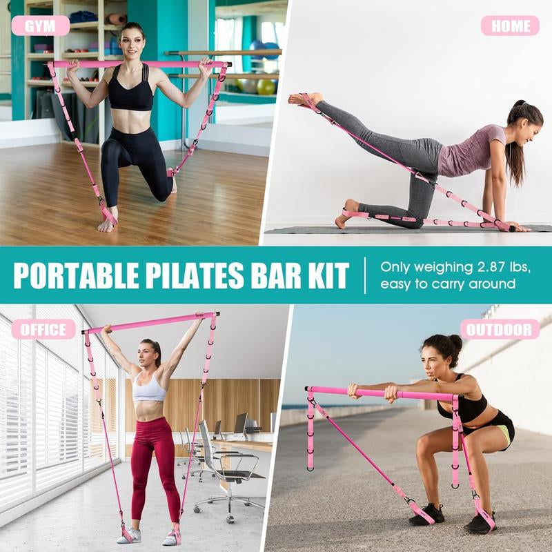 Ultimate Pilates Bar Kit with Resistance Bands - Versatile Home Gym Equipment for Full-Body Workouts, Perfect Christmas Gift for Fitness Enthusiasts!