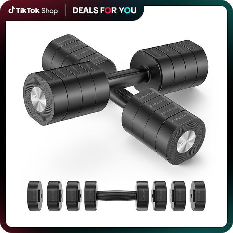 Versatile Merach 4-in-1 Adjustable Dumbbell Set - Perfect for Home Workouts, 2.2-8.8LBS with Soft Rubber Grip, Ideal for Women!
