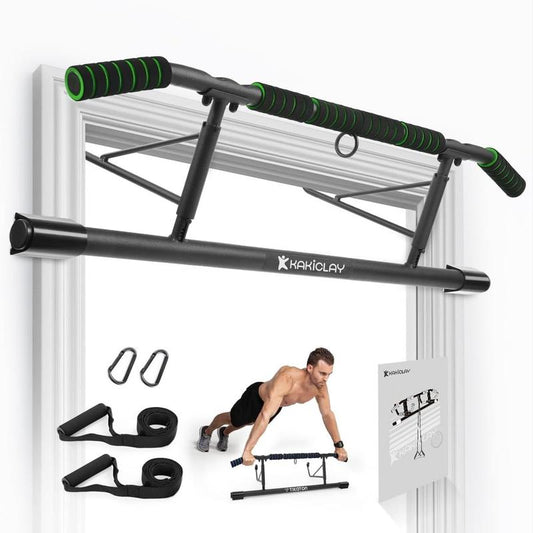 Elevate Your Workout with Tikaton Doorway Pull-Up Bar - Angled Grip & Bonus Suspension Straps for Ultimate Home Gym Experience!