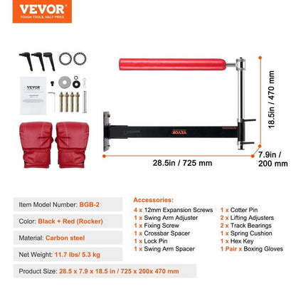 VEVOR Adjustable Boxing Speed Trainer - Free Standing Punching Bag Set with Gloves for Home Gym Workouts