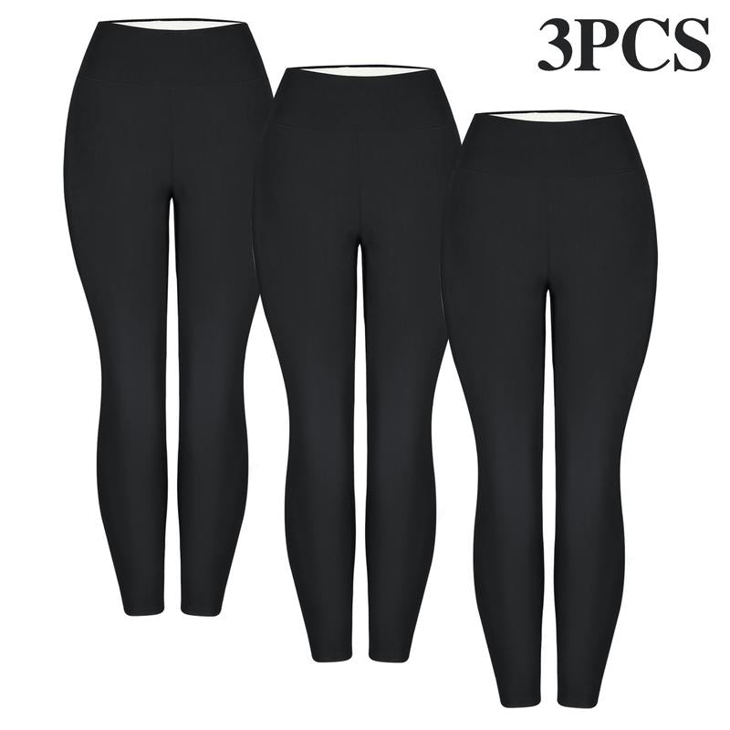 CHRLEISURE 1/3PCS Winter Thick Warm Fleece Lined Leggings for Cold Weather High Waist Women'S Cozy Workout Wear Fleece Pants for Yoga Riding Casual Wear