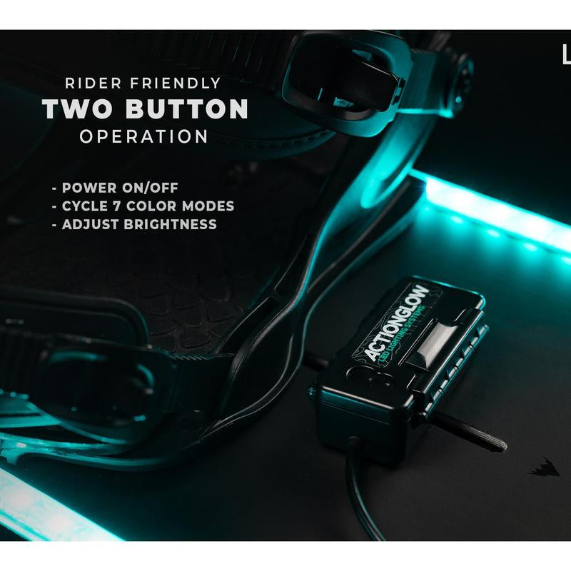 Illuminate Your Ride: Actionglow AG2 LED Snowboard Lighting System - 7 Color Modes, Waterproof & Ultra Bright!