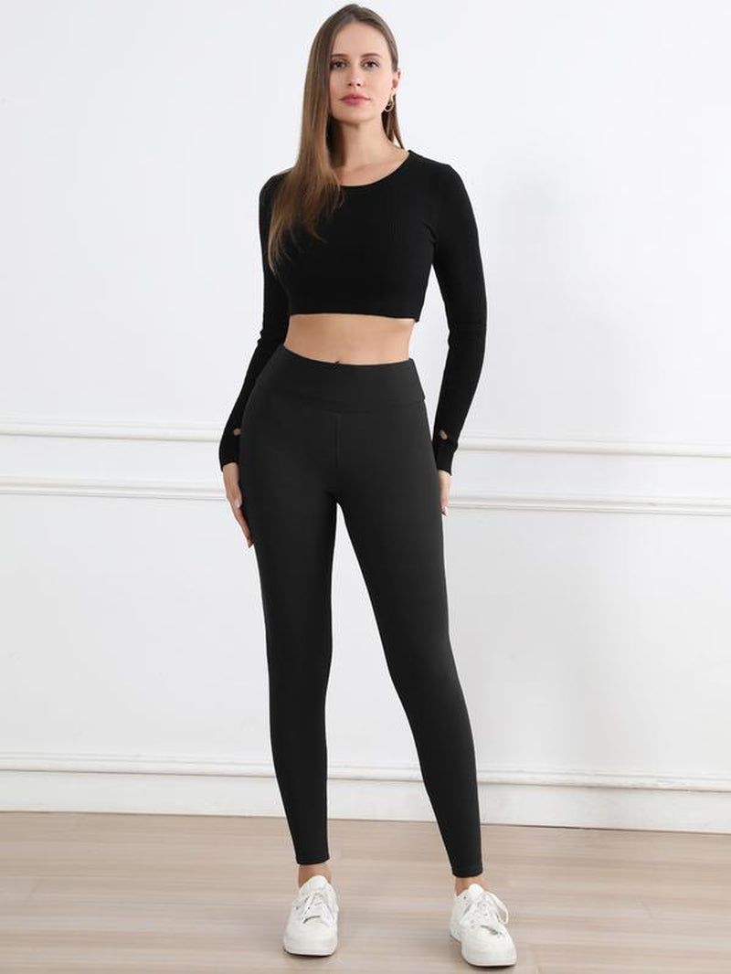 CHRLEISURE 1/3PCS Winter Thick Warm Fleece Lined Leggings for Cold Weather High Waist Women'S Cozy Workout Wear Fleece Pants for Yoga Riding Casual Wear