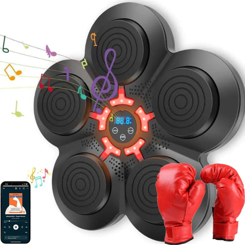 Smart Boxing Machine for All Ages - LED Punching Trainer with Gloves for Home, Office & Gym Workout