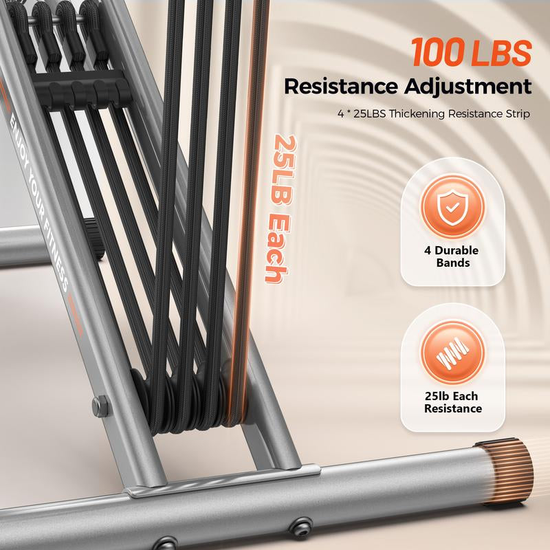 Flybird Squat Fitness Machine , Ride & Rowing Motion for Glutes, Thighs, Abs, and Leg Strength Training at Home, Foldable Core Trainer with 4 Resistance Levels,Whole Body Workout Machine with 330Lbs Capacity