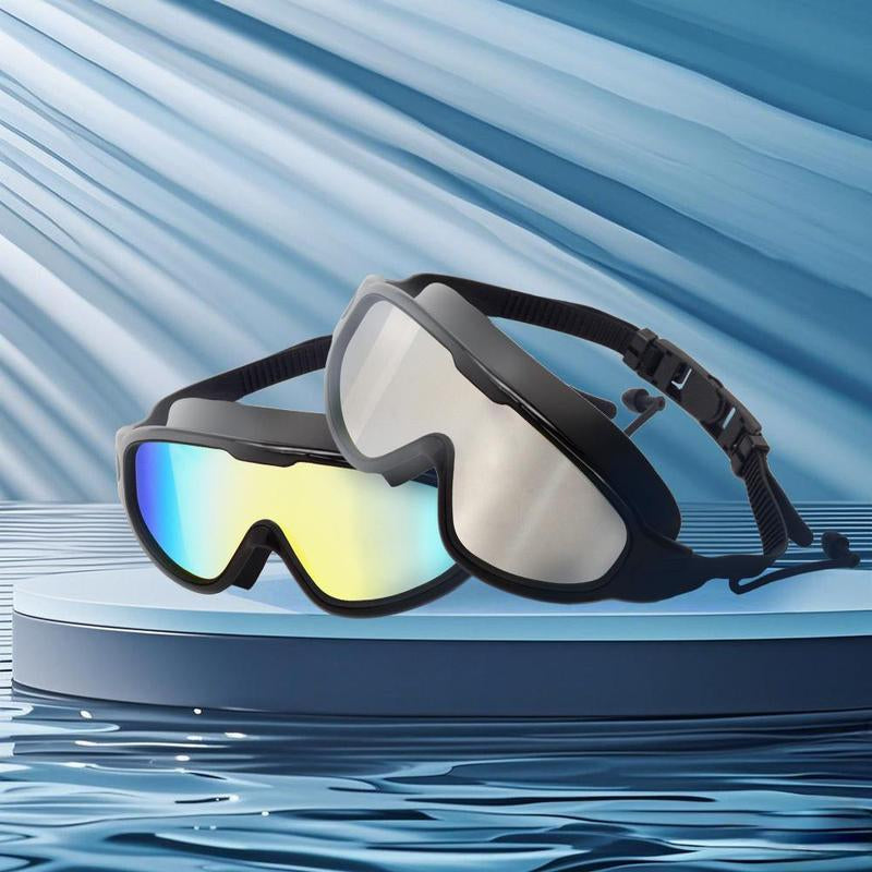 Premium Swim Goggles 2 Pack - Wide View, Anti-Fog & UV Protection, Leak-Proof Design for Men, Women, and Kids