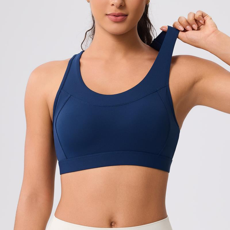 High Impact Sports Bra for Women – High Support Molded Cups, Adjustable Straps & Back Closure, Cross, Workout & Running Bra