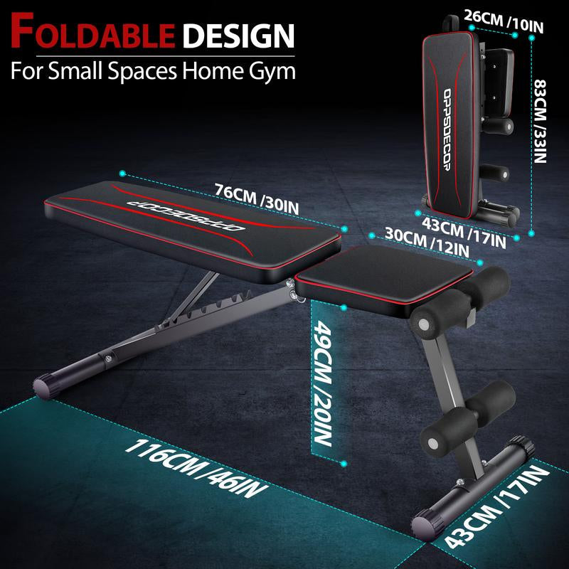 Transform Your Fitness Journey with the Ultimate Adjustable OPPSDECOR Weight Bench - The Perfect Gift for Father's Day & Christmas!