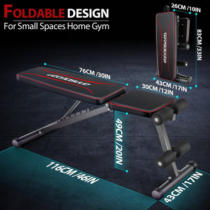 Transform Your Fitness Journey with the Ultimate Adjustable OPPSDECOR Weight Bench - The Perfect Gift for Father's Day & Christmas!