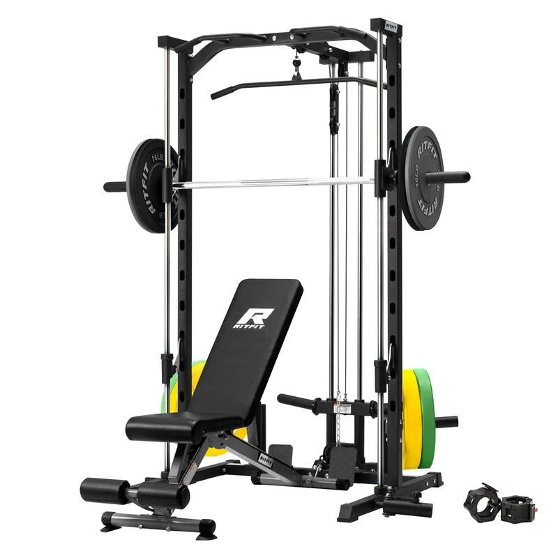 Ritfit PSR05 Ultimate Multifunctional Smith Machine with 13 Accessories - Complete Home Gym System for Strength Training and Squats