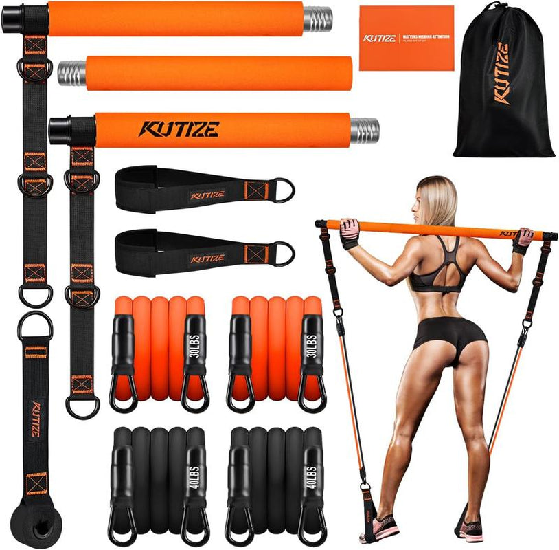 Ultimate Pilates Bar Kit with Resistance Bands - Versatile Home Gym Equipment for Full-Body Workouts, Perfect Christmas Gift for Fitness Enthusiasts!