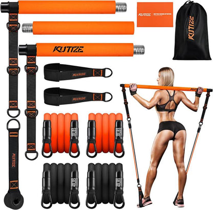 Ultimate Pilates Bar Kit with Resistance Bands - Versatile Home Gym Equipment for Full-Body Workouts, Perfect Christmas Gift for Fitness Enthusiasts!