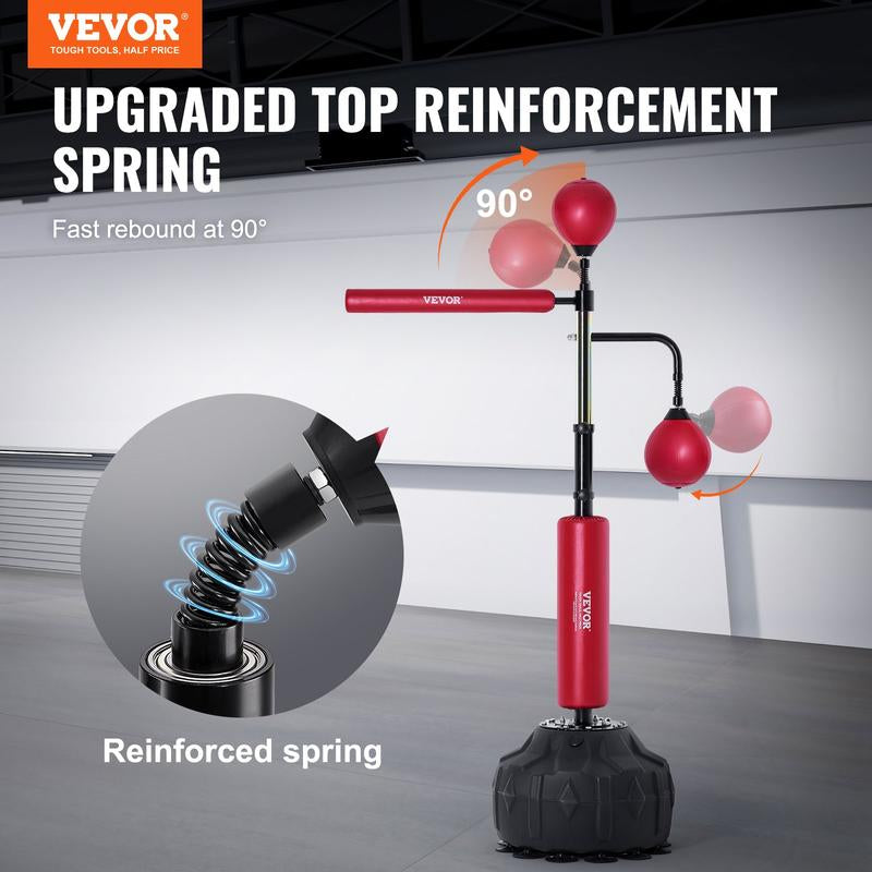 VEVOR Adjustable Boxing Speed Trainer - Free Standing Punching Bag Set with Gloves for Home Gym Workouts