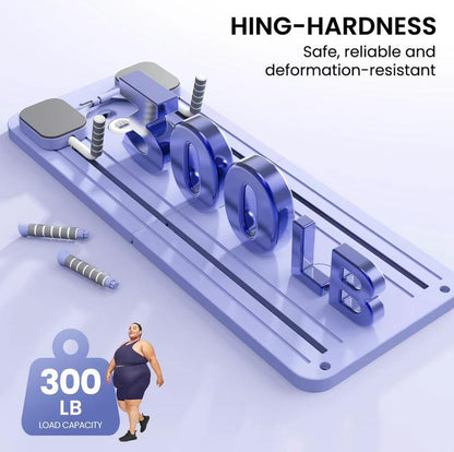 Terragym Foldable Pilates Board - Versatile Ab & Core Trainer with Knee Mat, Timer, and Resistance Bands for Ultimate Workouts