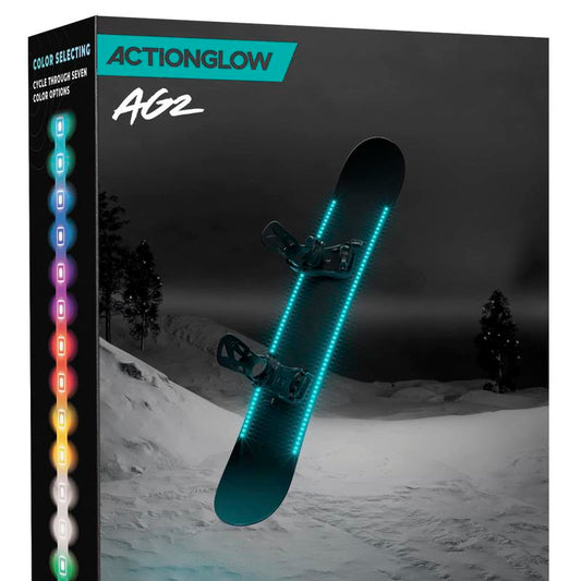 Illuminate Your Ride: Actionglow AG2 LED Snowboard Lighting System - 7 Color Modes, Waterproof & Ultra Bright!