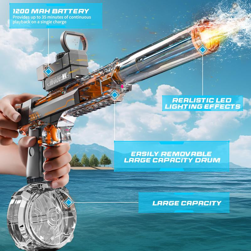 Ultimate LED High-Powered Water Shooter - Long Range 26-35Ft, IP67 Waterproof - Perfect for Summer Fun, Outdoor Parties & Birthday Gifts!