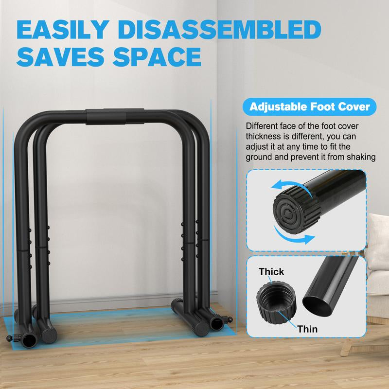 Relife Heavy Duty Dip Station - Ultimate Fitness Workout Dip Bar & Parallette Push Up Stand for Strength Training