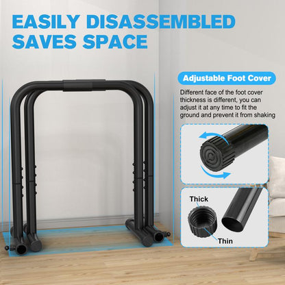 Relife Heavy Duty Dip Station - Ultimate Fitness Workout Dip Bar & Parallette Push Up Stand for Strength Training