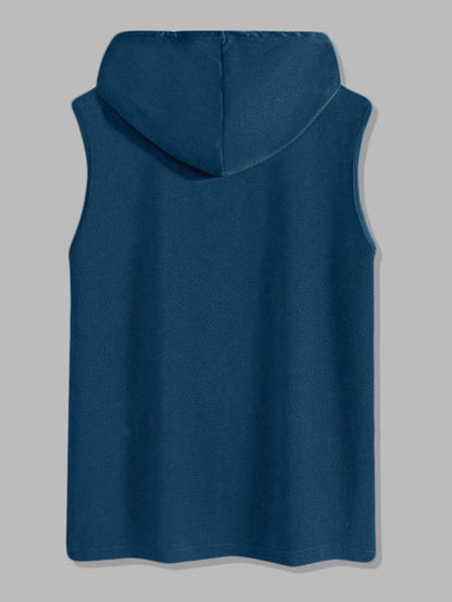 Men'S Fashion Hooded Sports Vest, Casual Summer Wear, Moderate Fabric Thickness, Fitted Style, Ideal for Outdoor Activities