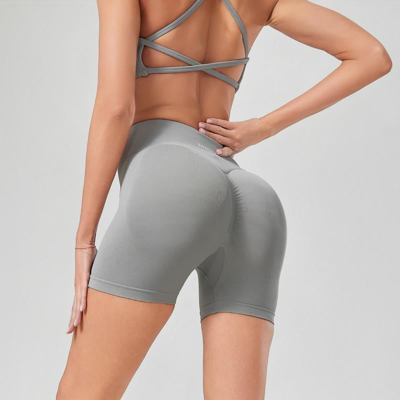 SHAFITS Women'S 2-Piece Seamless High Waisted Scrunch Shorts 4.5" Tummy Control & Moisture-Wicking Breathable Gym Yoga Shorts Flexible Athletic Wear