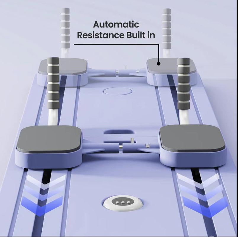 Terragym Foldable Pilates Board - Versatile Ab & Core Trainer with Knee Mat, Timer, and Resistance Bands for Ultimate Workouts