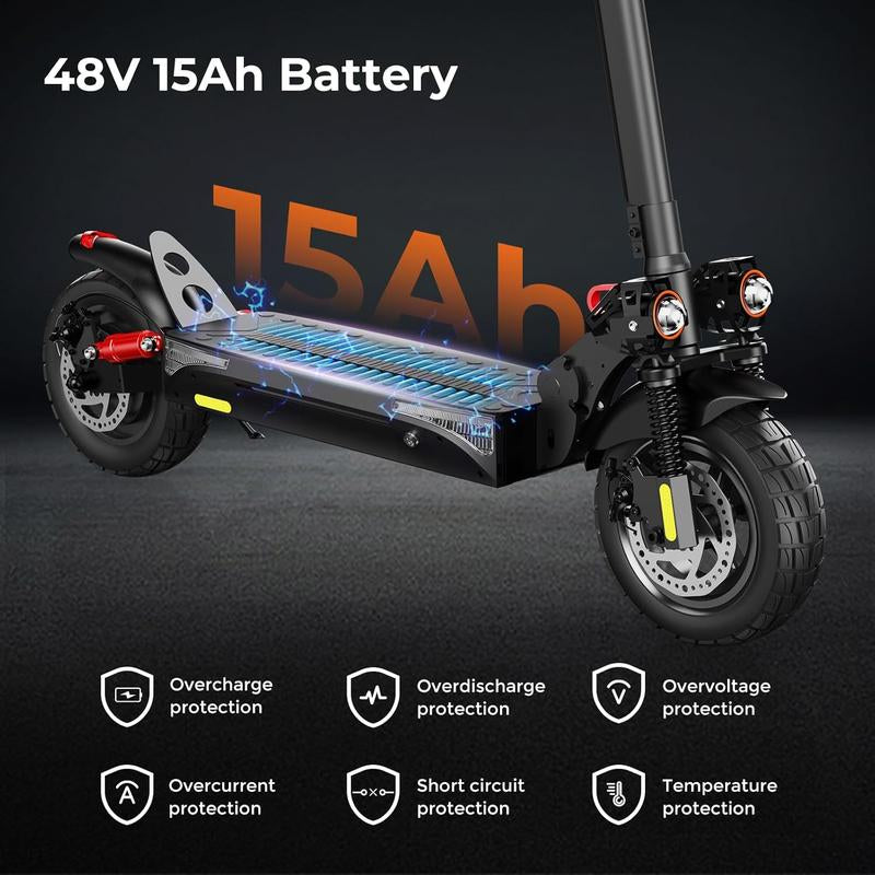 【Back to School Sale】Off-Road Powerful Electric Scooter, 800W/500W Motor, 28Mph/25Mph,28Miles/23Miles,10' Pneumatic Tires, LED Screen Design, Double Suspension, APP Control, Adult Commuting Electric Scooter