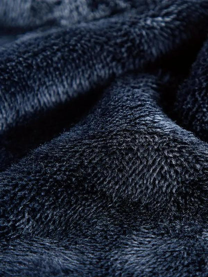 Men'S Heavyweight Double-Sided Fleece Jacket with Full-Zip Closure & Hood - Thick Winter Warm Coat, Multi-Pocket Design, Machine Washable Polyester for Camping, Hiking, Outdoor Activities - Durable Casual Outerwear Non-Stretch Fabric Embroidery Detail