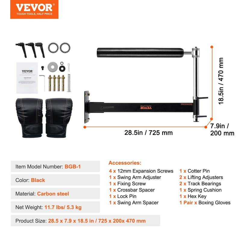 VEVOR Adjustable Boxing Speed Trainer - Free Standing Punching Bag Set with Gloves for Home Gym Workouts