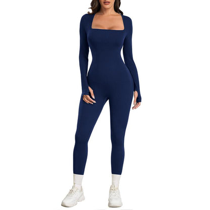 Elevate Your Workout: Sese Code Women's Long Sleeve Ribbed Yoga Jumpsuit for Ultimate Comfort and Style