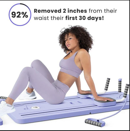 Terragym Foldable Pilates Board - Versatile Ab & Core Trainer with Knee Mat, Timer, and Resistance Bands for Ultimate Workouts