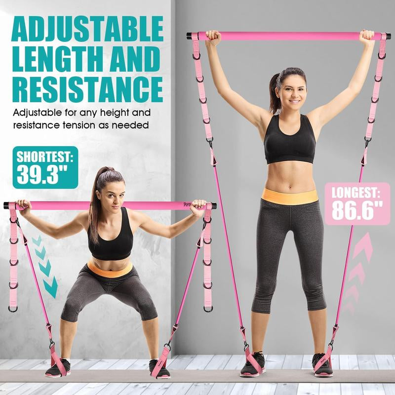 Ultimate Pilates Bar Kit with Resistance Bands - Versatile Home Gym Equipment for Full-Body Workouts, Perfect Christmas Gift for Fitness Enthusiasts!