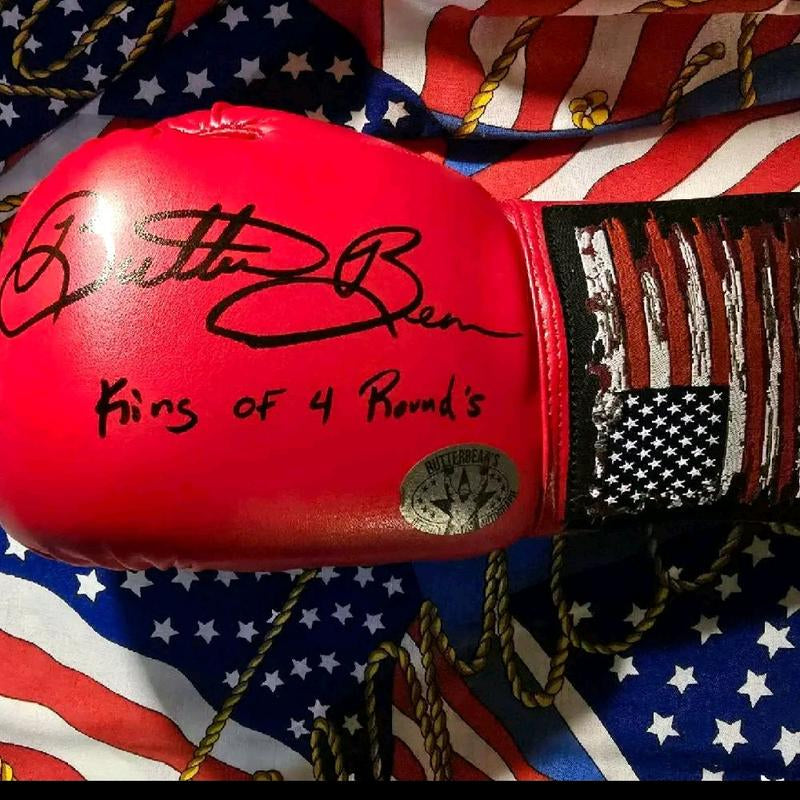 Authentic Butterbean Autographed Boxing Glove - Custom Made, Full Size or 10 Inch, Includes COA Sticker!