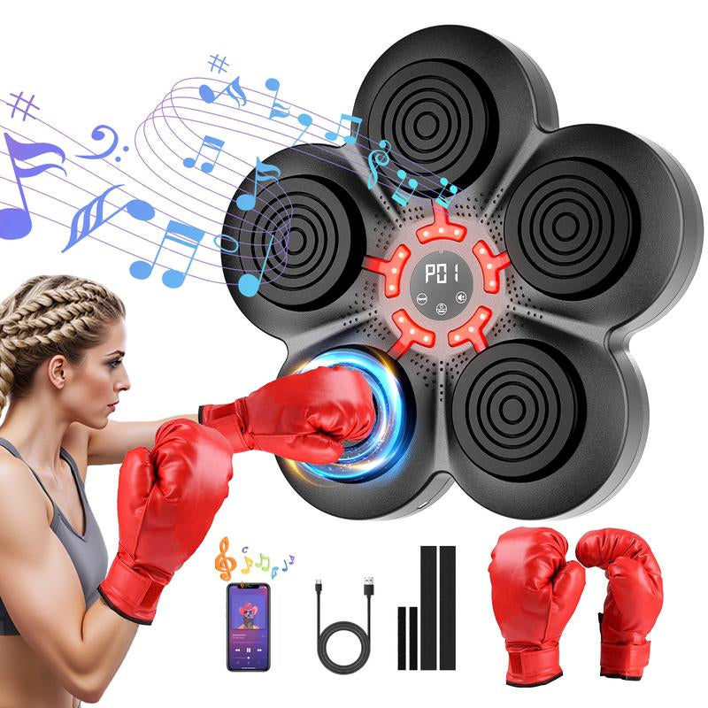 Smart Boxing Machine for All Ages - LED Punching Trainer with Gloves for Home, Office & Gym Workout