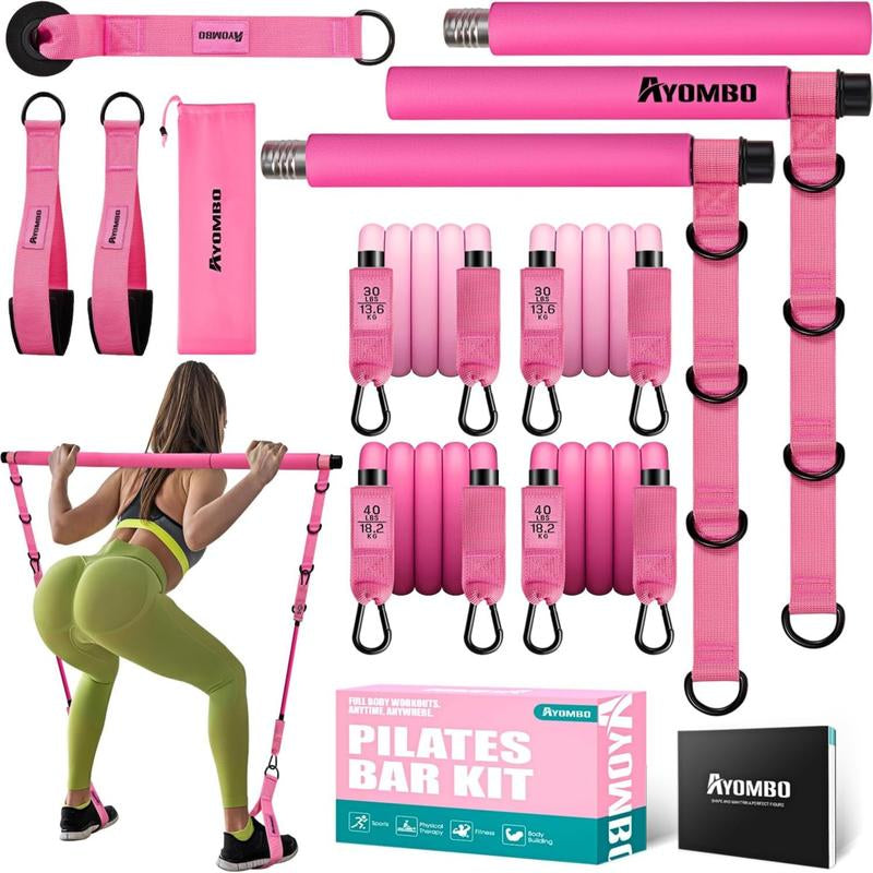Ultimate Pilates Bar Kit with Resistance Bands - Versatile Home Gym Equipment for Full-Body Workouts, Perfect Christmas Gift for Fitness Enthusiasts!