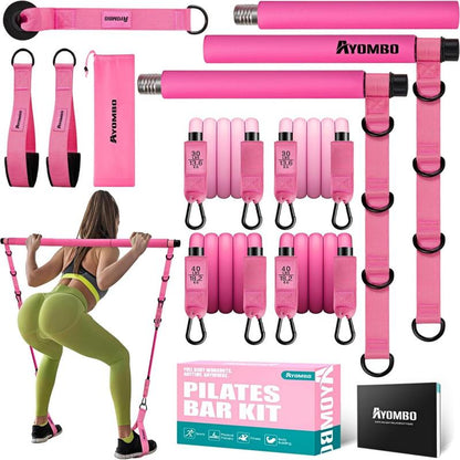 Ultimate Pilates Bar Kit with Resistance Bands - Versatile Home Gym Equipment for Full-Body Workouts, Perfect Christmas Gift for Fitness Enthusiasts!
