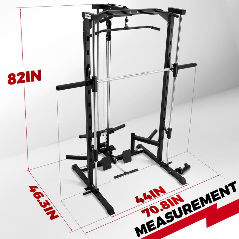 Ritfit PSR05 Ultimate Multifunctional Smith Machine with 13 Accessories - Complete Home Gym System for Strength Training and Squats