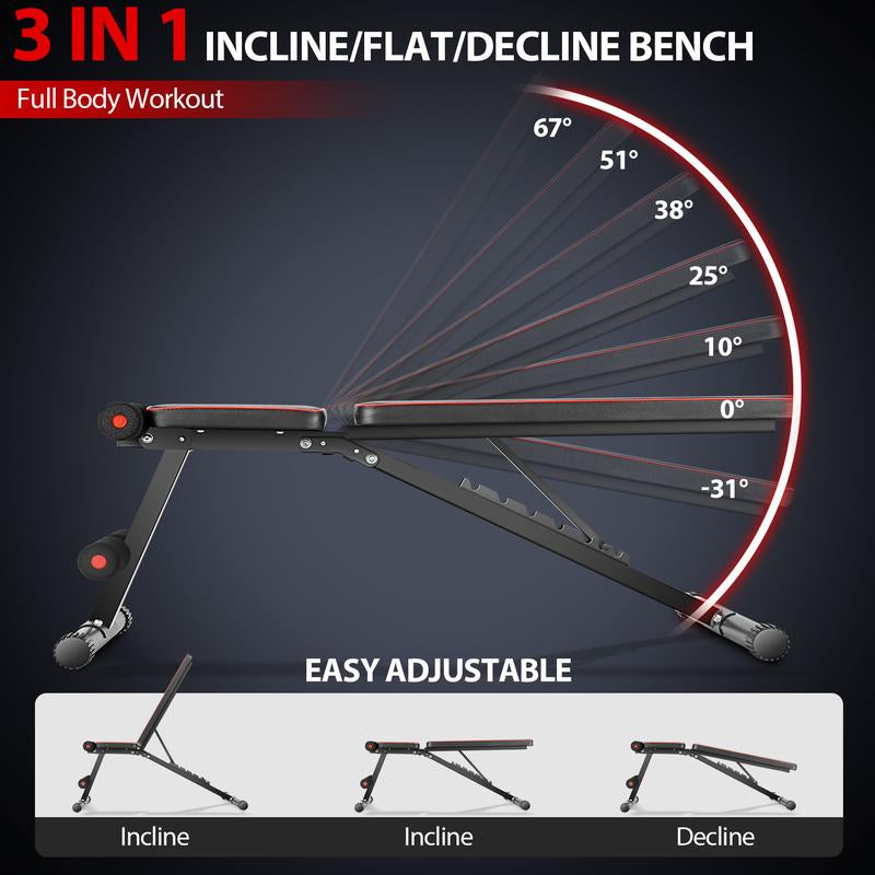 Transform Your Fitness Journey with the Ultimate Adjustable OPPSDECOR Weight Bench - The Perfect Gift for Father's Day & Christmas!