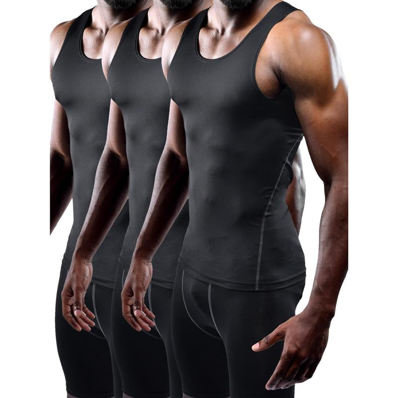 NELEUS Men'S 3 Pack Athletic Compression under Base Layer Sport Tank Top
