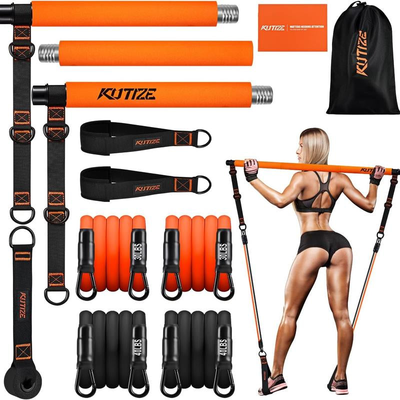 Ultimate Pilates Bar Kit with Resistance Bands - Versatile Home Gym Equipment for Full-Body Workouts, Perfect Christmas Gift for Fitness Enthusiasts!