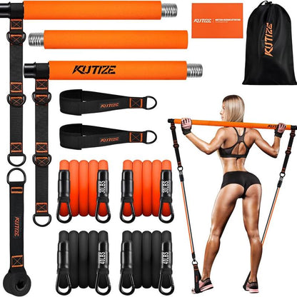 Ultimate Pilates Bar Kit with Resistance Bands - Versatile Home Gym Equipment for Full-Body Workouts, Perfect Christmas Gift for Fitness Enthusiasts!