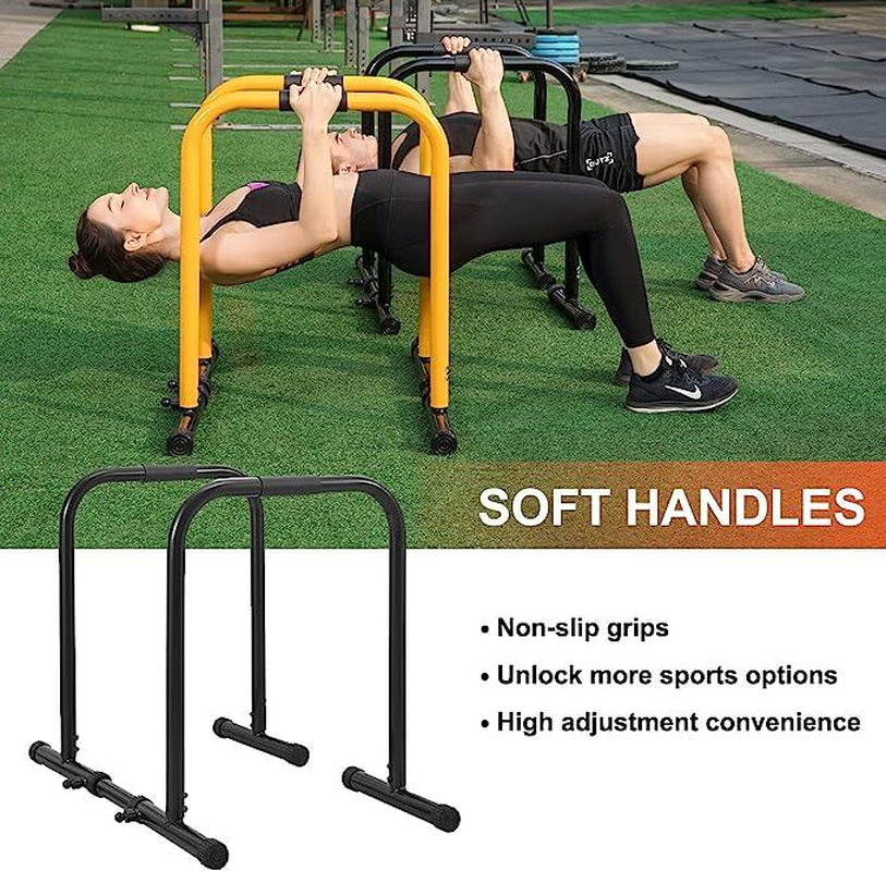 Relife Heavy Duty Dip Station - Ultimate Fitness Workout Dip Bar & Parallette Push Up Stand for Strength Training
