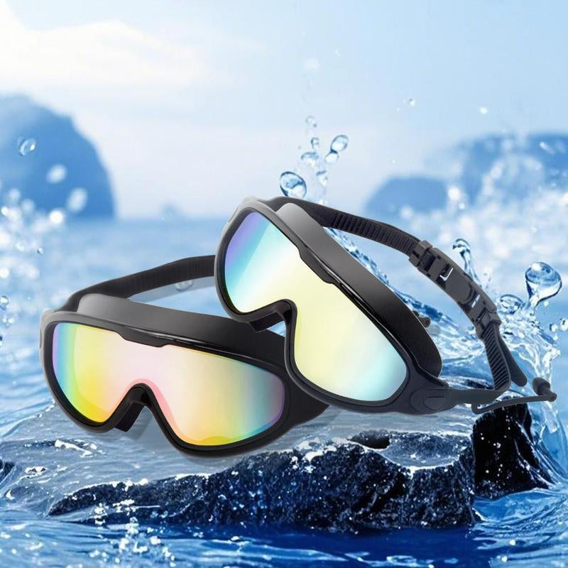 Premium Swim Goggles 2 Pack - Wide View, Anti-Fog & UV Protection, Leak-Proof Design for Men, Women, and Kids